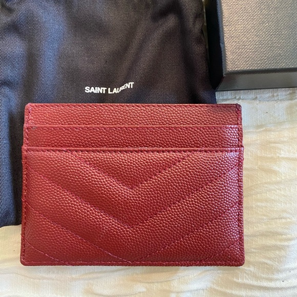 Saint Laurent Maroon Card Holder - Picture 2 of 6